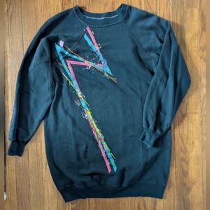 Vintage sweater dress 80s vibes Neon color Splatter